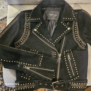 NASTY GAL LEATHER STUDDED JACKET